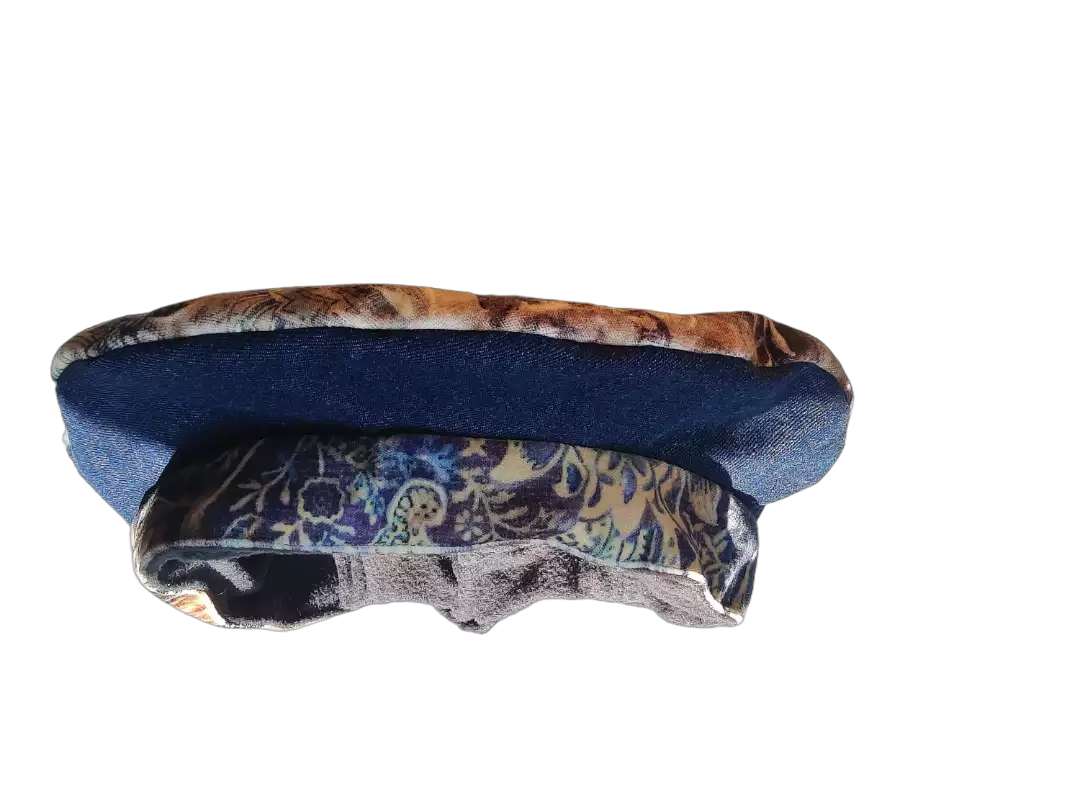 Béret dessus velours de soie/denim