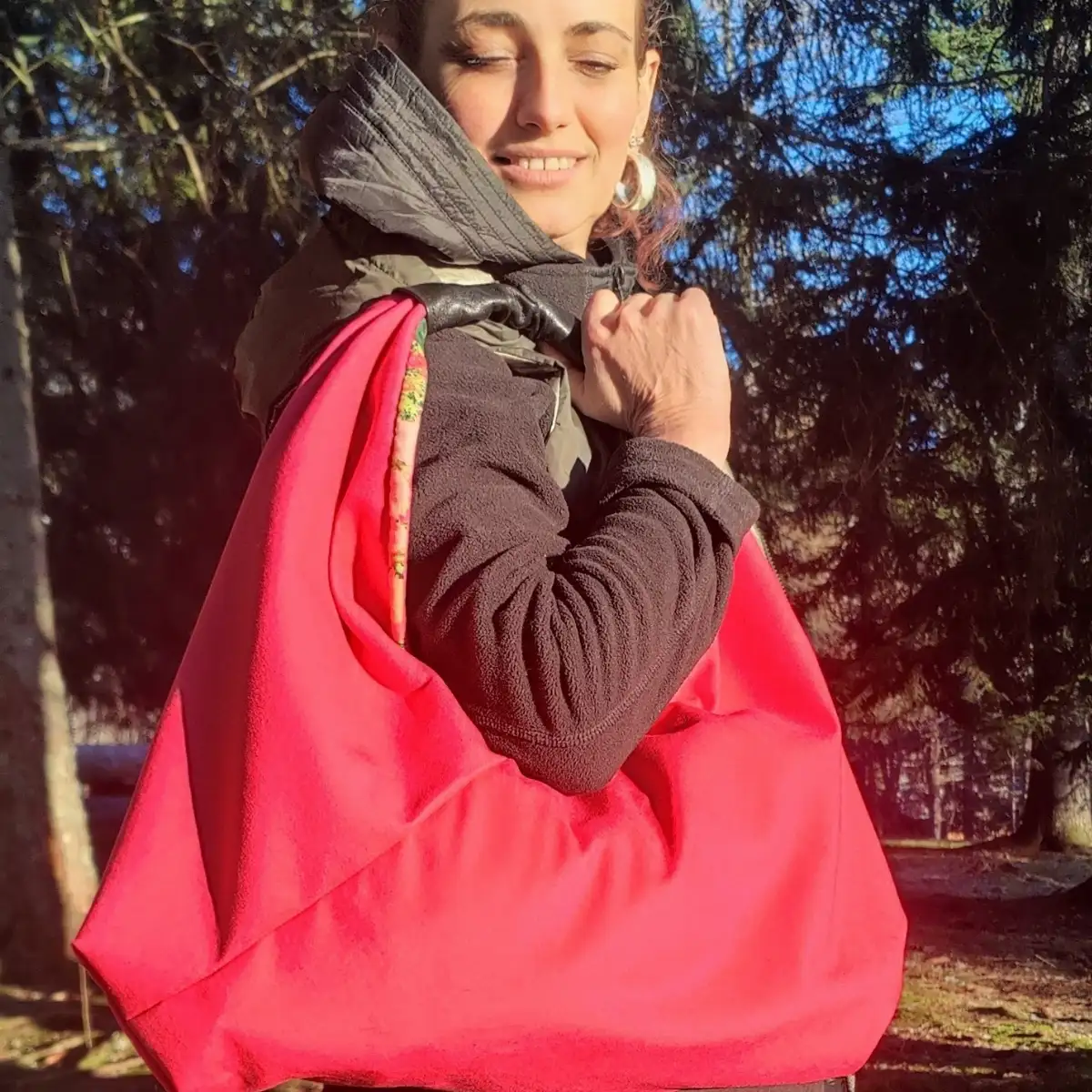 Sac réversible velours jardin anglais