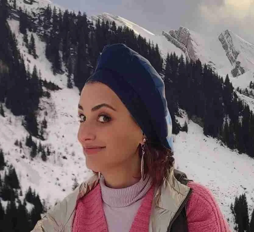 Béret triangle cuir/denim